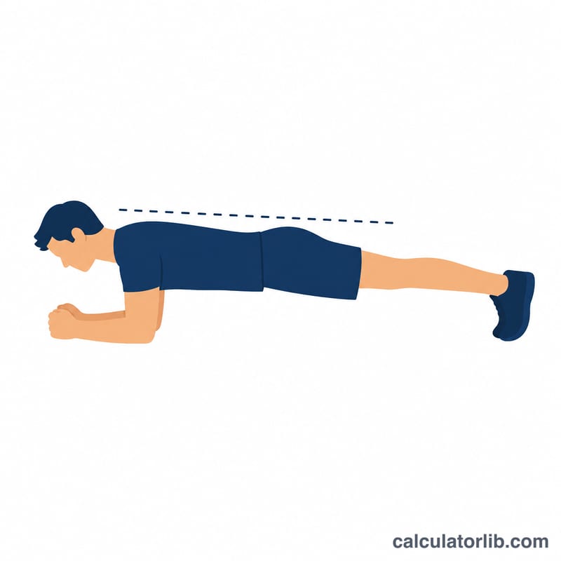 Person in proper forearm plank position with straight body alignment