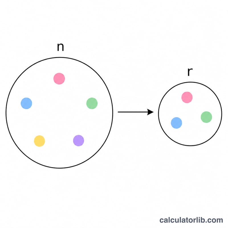 Choosing a subset of items from a larger set where order does not matter