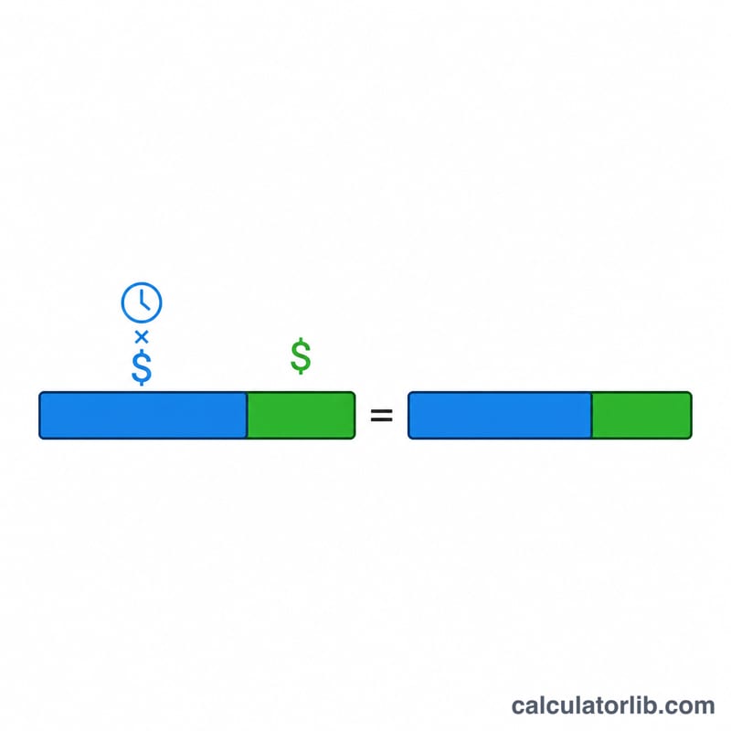 Bar diagram showing base wage plus tips equals total earnings