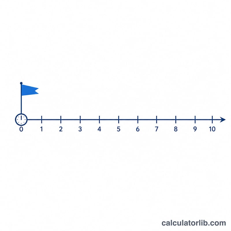 Number line showing time counting up in seconds from the Unix epoch