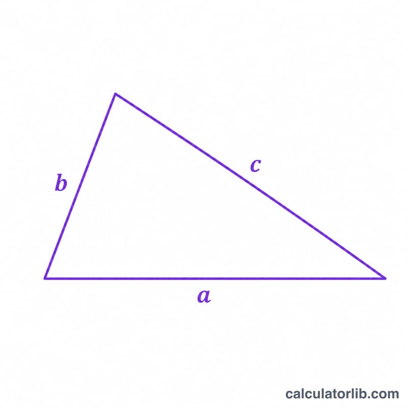 Triangle with sides labeled a, b, c