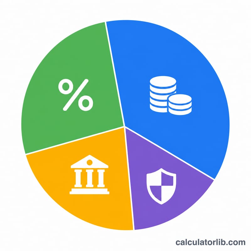 Pie chart showing the four components of a PITI payment