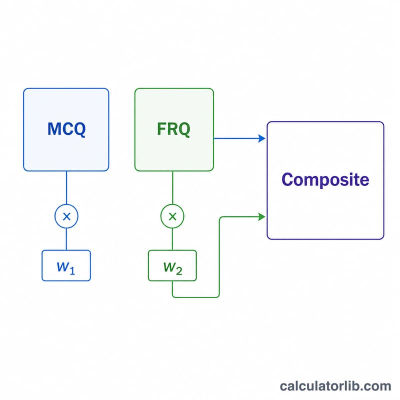 Diagram showing two weighted sections combining into one composite score