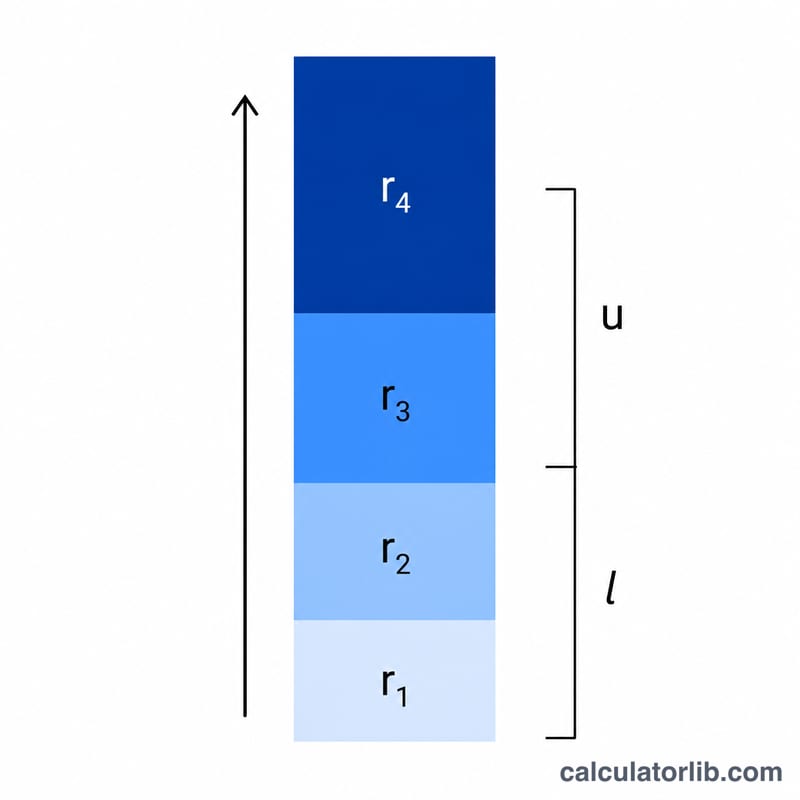 Flat diagram showing income divided into progressive tax brackets at increasing rates