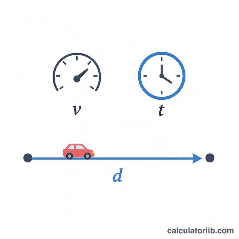 Diagrama que relaciona velocidad, tiempo y distancia a lo largo de un recorrido