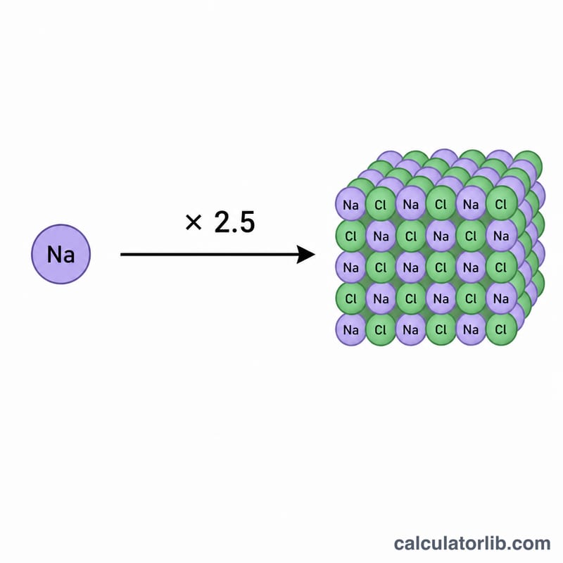 ナトリウムに2.5を掛けて食塩相当量に換算する図