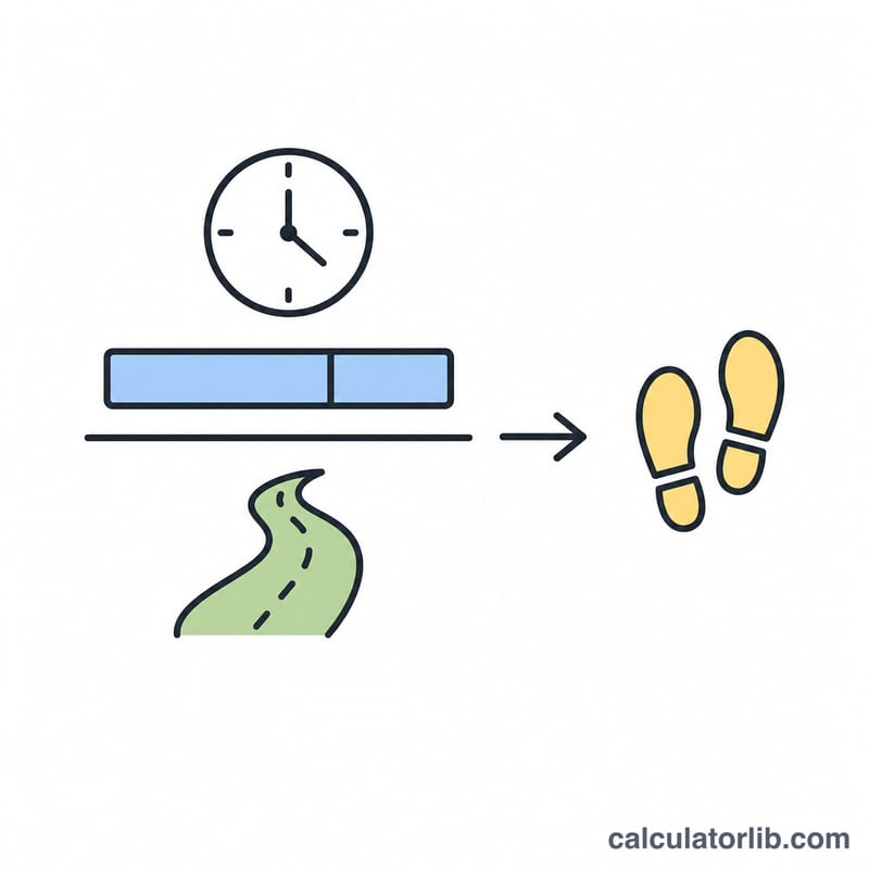 Diagram showing pace equals total time divided by distance