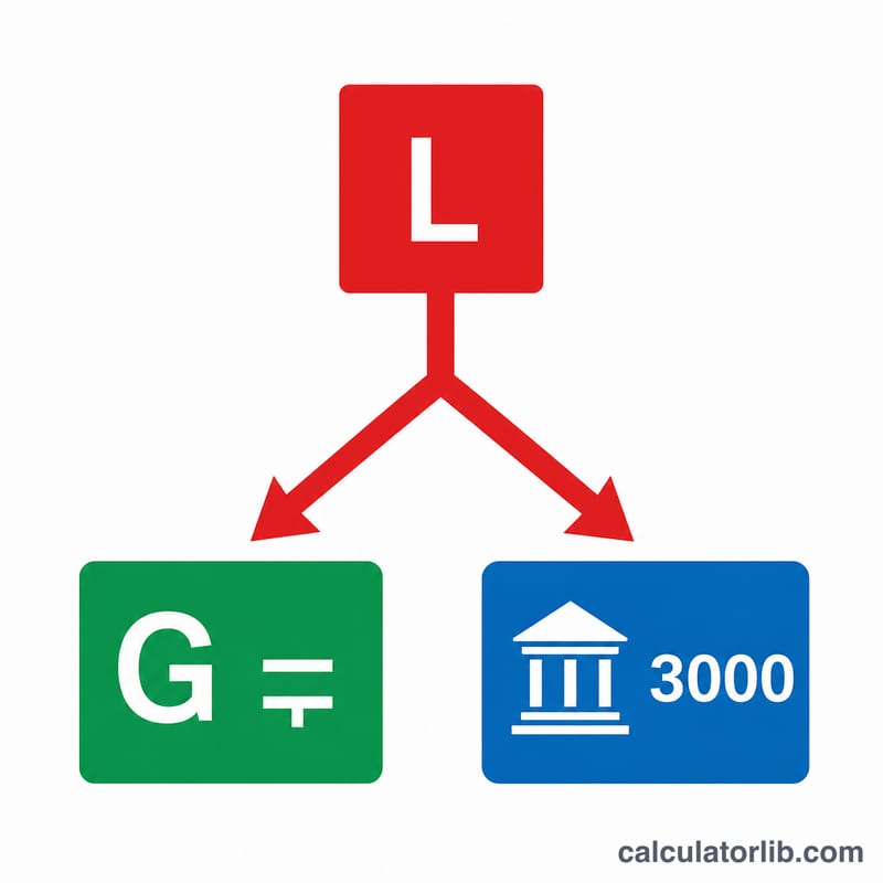 Flat diagram showing a capital loss splitting into two streams: one offsetting a capital gain, the other applying to ordinary income up to a 3000 cap