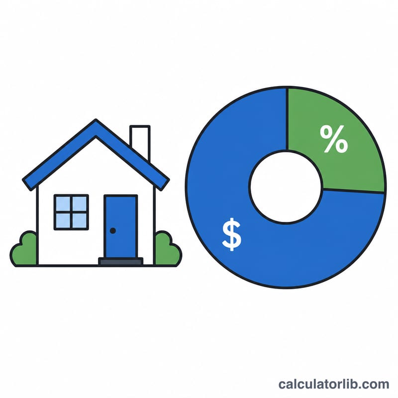 Pie chart split between loan portion and home equity portion of a house's value