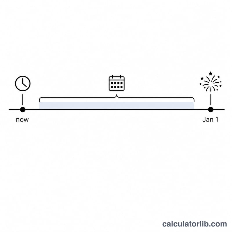 Timeline showing the gap between now and January 1st