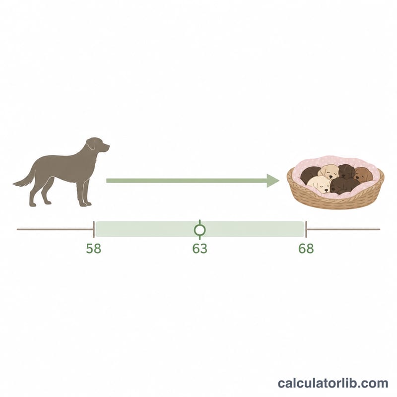 Cronología desde el día de la monta hasta el parto, con promedio de 63 días y rango de 58 a 68 días