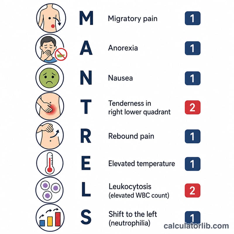 アルバラドスコアの8つのMANTRELS構成要素と配点を示す図