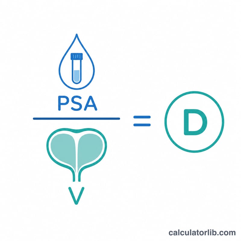 Sơ đồ thể hiện PSA chia cho thể tích tuyến tiền liệt bằng mật độ PSA