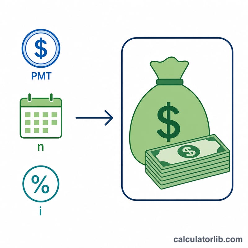 Diagram showing monthly payment, term, and interest rate combining into a maximum affordable loan amount