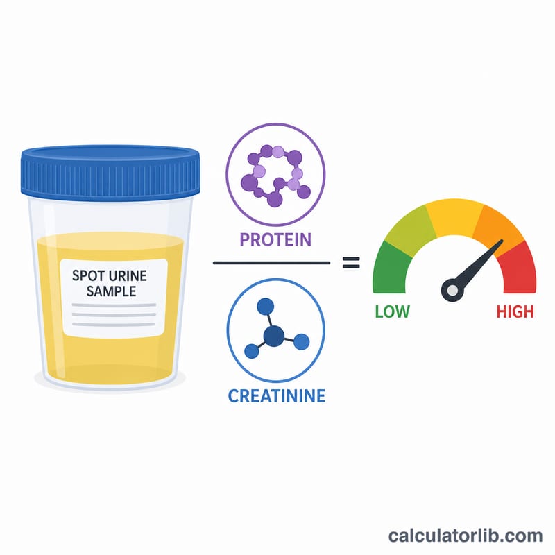 Mẫu nước tiểu ngẫu nhiên được chia thành các chỉ số protein và creatinine tạo thành một tỷ lệ