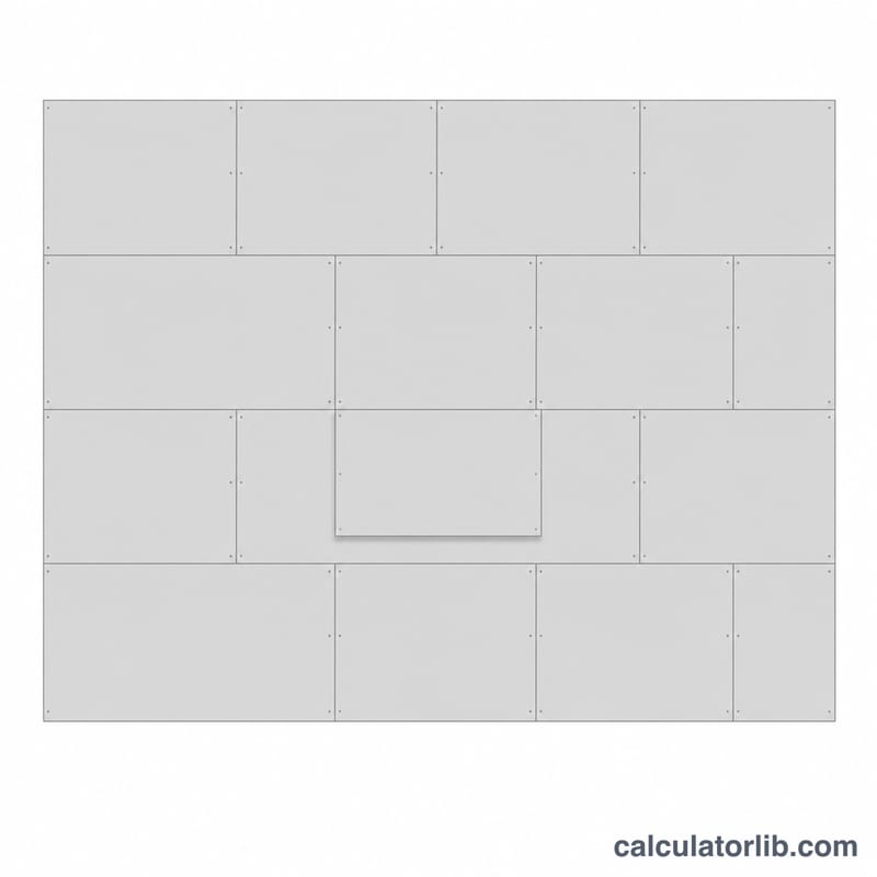 Wall covered by a grid of rectangular drywall sheets