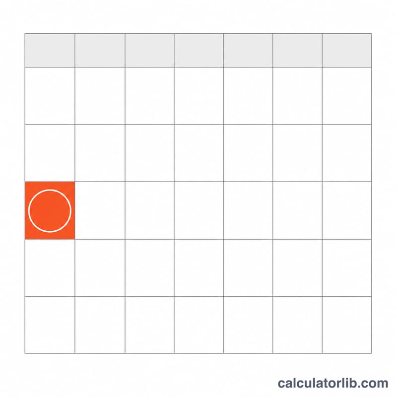 Calendar month grid with the third Monday highlighted