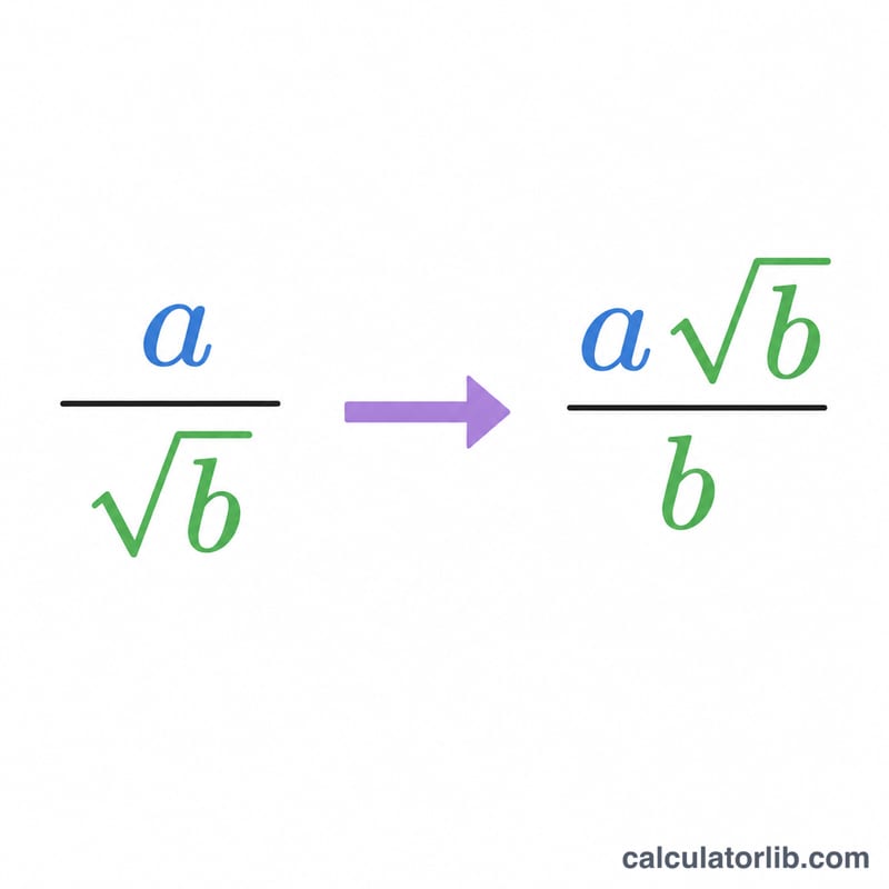 Fraction with a square root in the denominator transformed into an equivalent fraction with a rational denominator