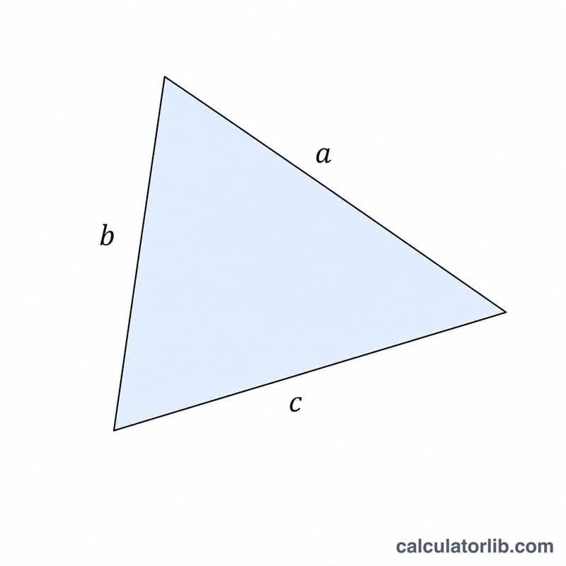 Triangle with its three sides labeled a, b and c