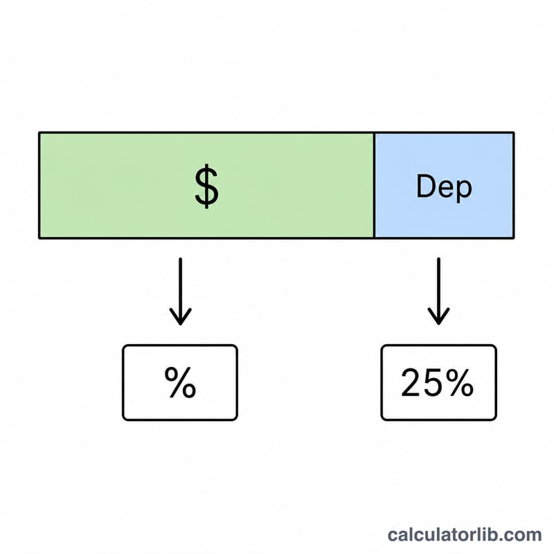 Diagram splitting total gain into appreciation taxed at capital gains rate and depreciation recaptured at 25 percent