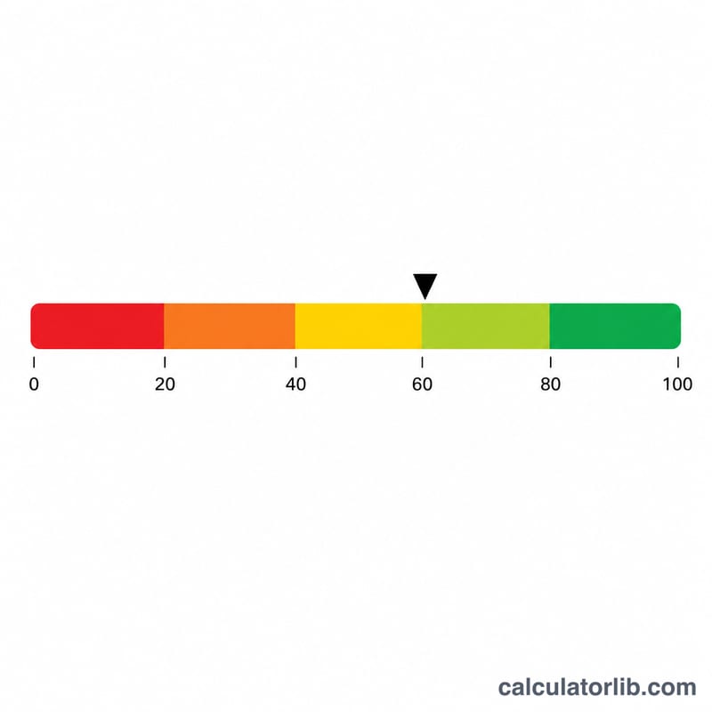 Barthel Index 0 to 100 scale divided into colored dependency bands