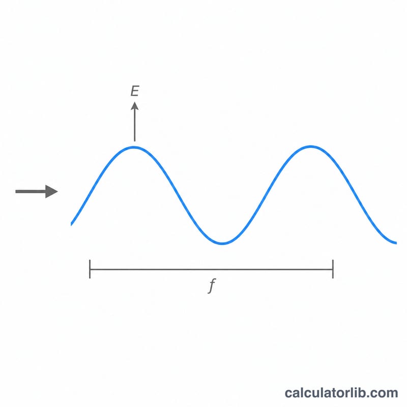 Sine wave showing frequency related to photon energy