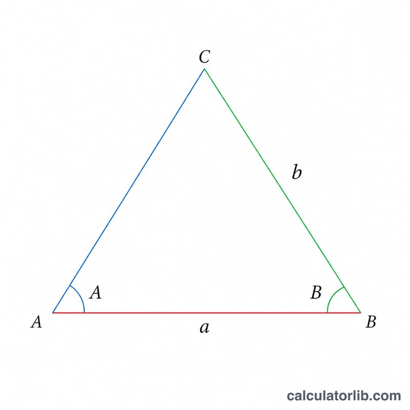 Triangle with sides a and b, angle B opposite side b, unknown angle A opposite side a