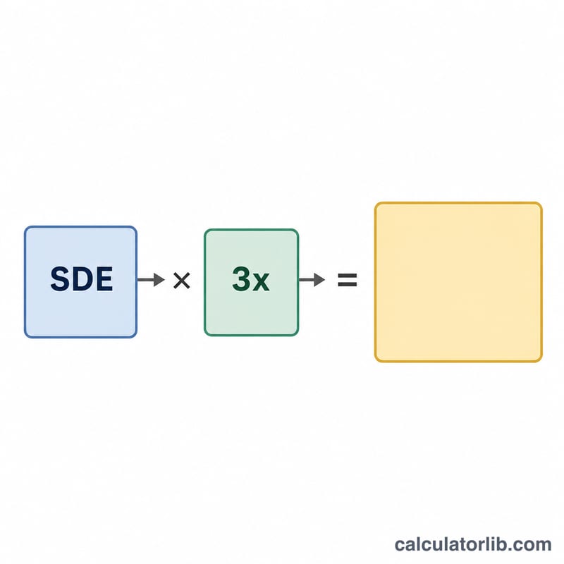 Diagram of SDE multiplied by an industry multiple equaling business value
