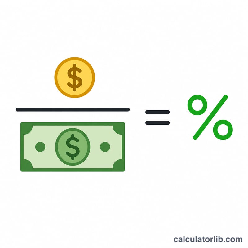 Diagram showing tip divided by bill multiplied by one hundred equals tip percentage