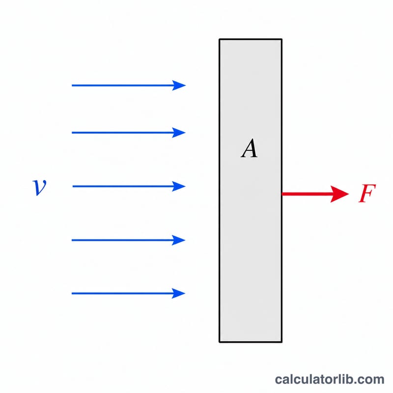 Wind arrows hitting a flat vertical surface producing a force