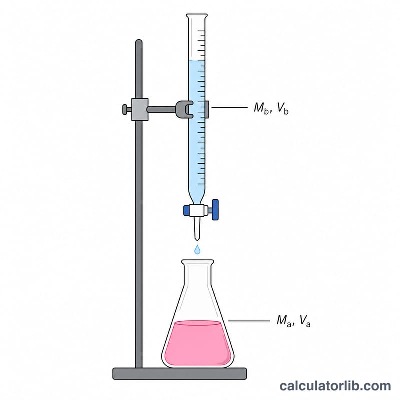 Burette dripping titrant into a flask of analyte during a titration