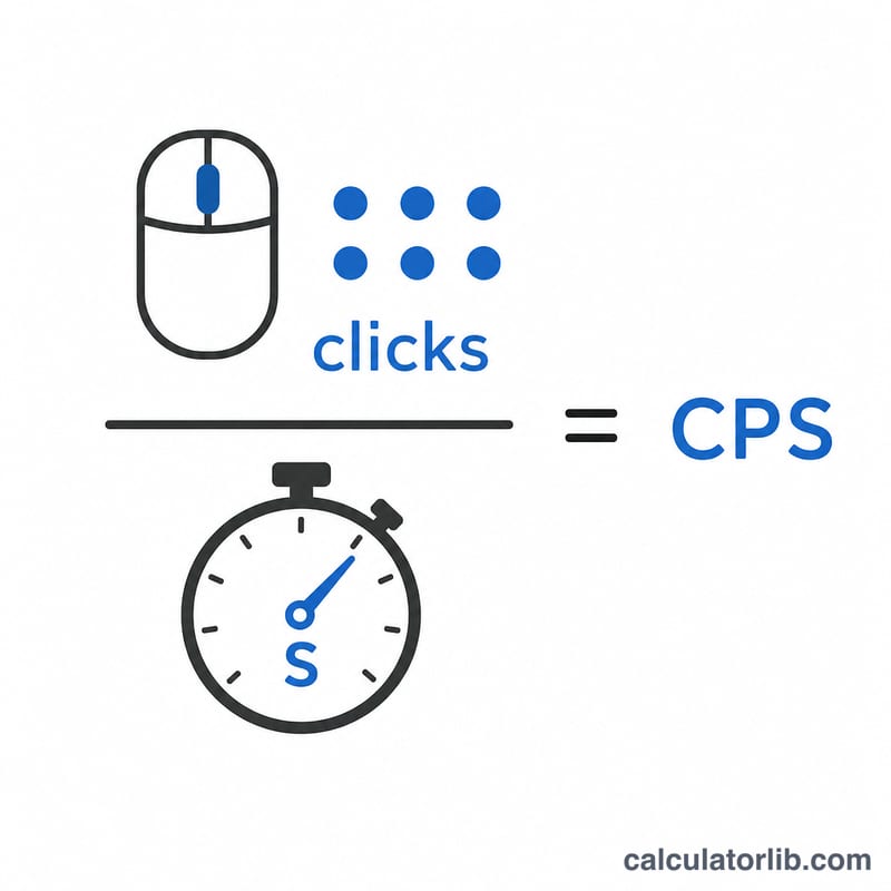 Diagram showing total clicks divided by elapsed seconds equals CPS