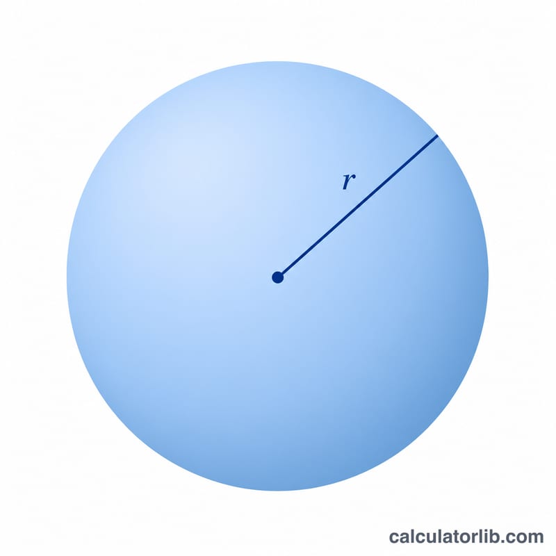 Sphere with radius line from center to surface