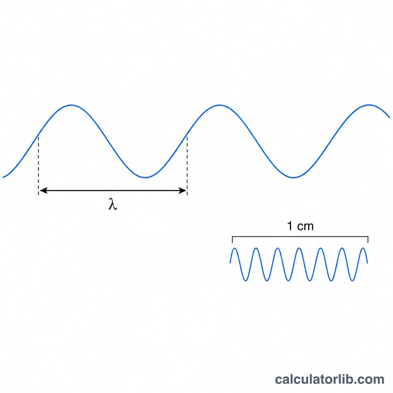 Wave showing wavelength and wavenumber relationship