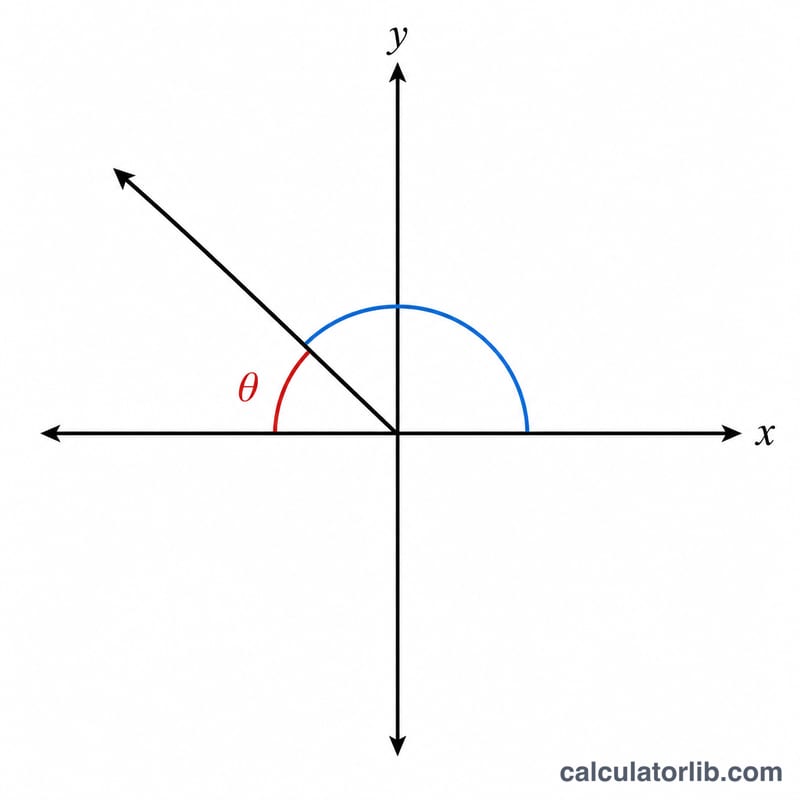 Reference angle shown as the acute angle between the terminal side and the x-axis on a coordinate plane