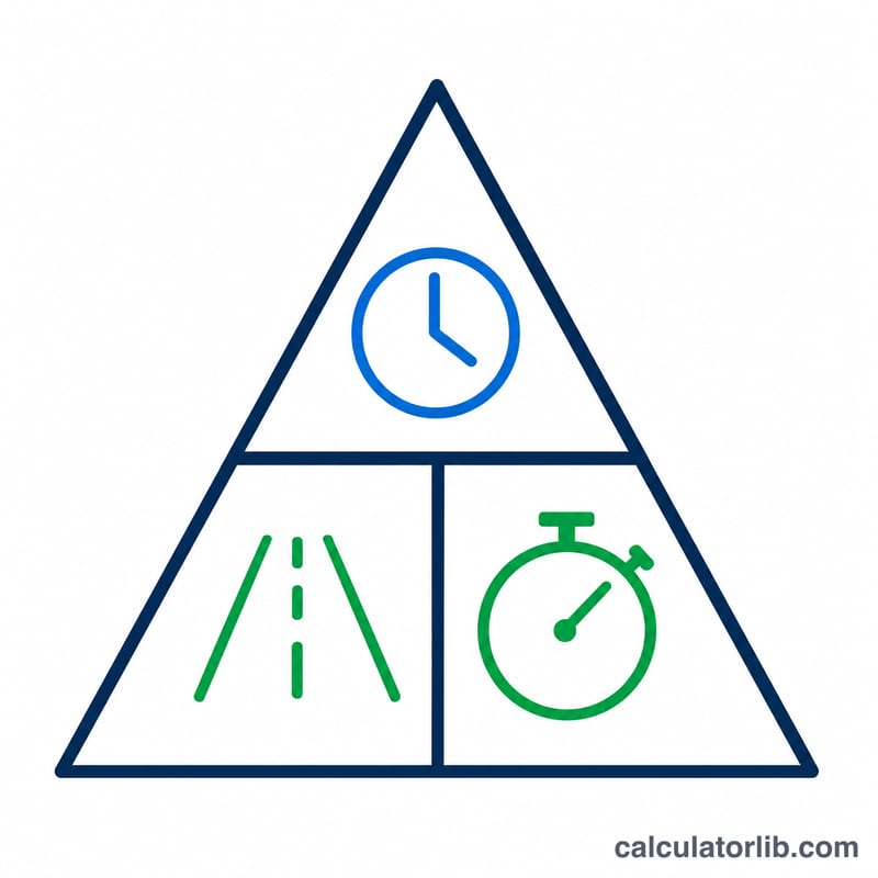 Triangle diagram relating pace, time and distance