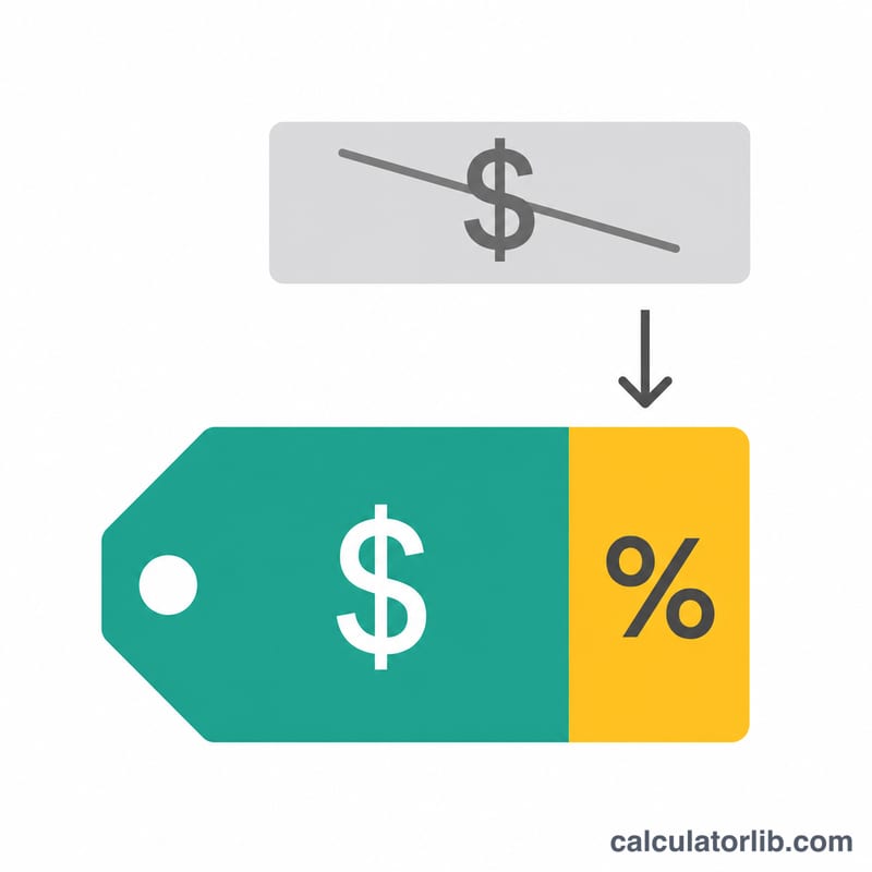 Diagram showing original price split into amount saved and final price