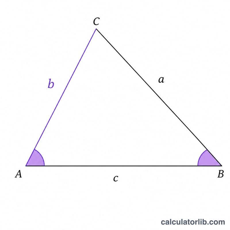 Triangle with two angles and a non-included side labeled