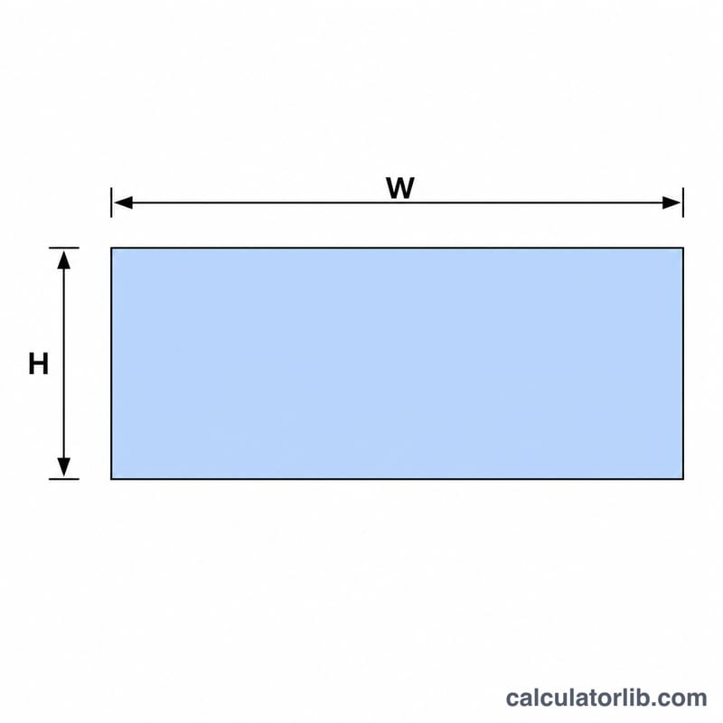 Rectangle with width W and height H labeled