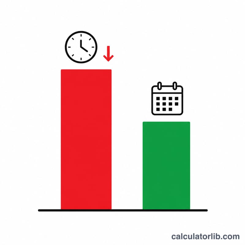 Bar chart comparing higher tax on short-term gains versus lower tax on long-term gains