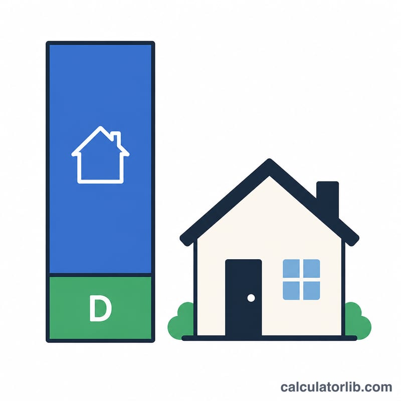 Diagram showing purchase price divided into down payment and loan amount