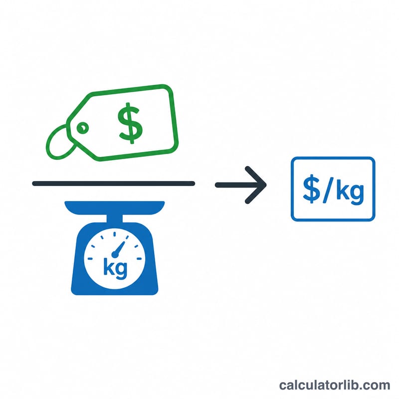 Total price divided by total weight equals price per unit weight