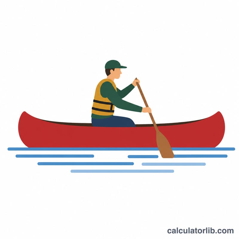 Person paddling a canoe on water