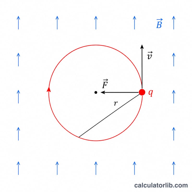 Charged particle moving in a circular path inside a uniform magnetic field