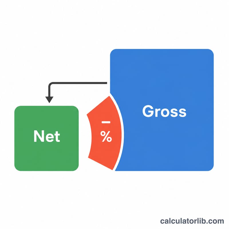 Diagram converting net pay back to gross by adding deductions