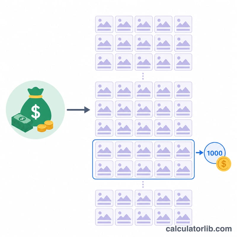 Diagram relating total ad cost to 1000 impressions