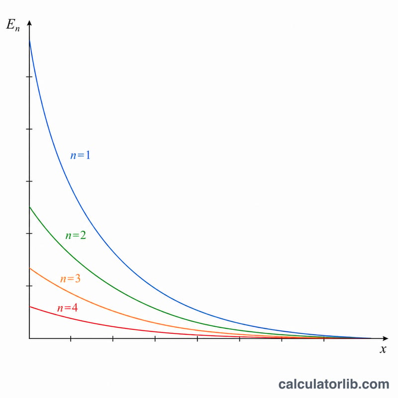 Family of decaying curves for E_n(x) at several integer orders n versus x