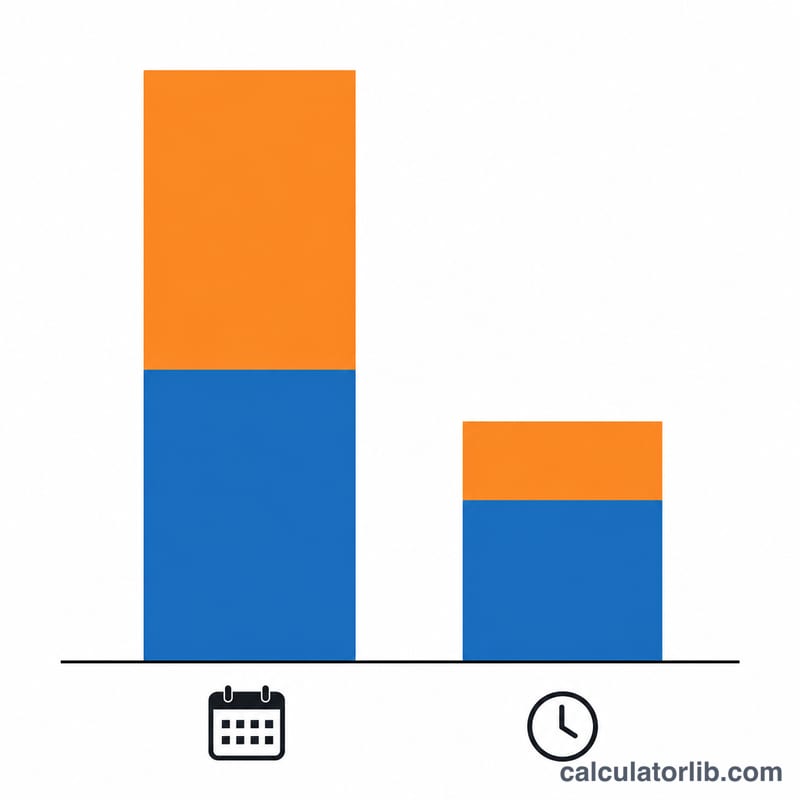 Bar chart comparing total interest of monthly versus bi-weekly mortgage plans