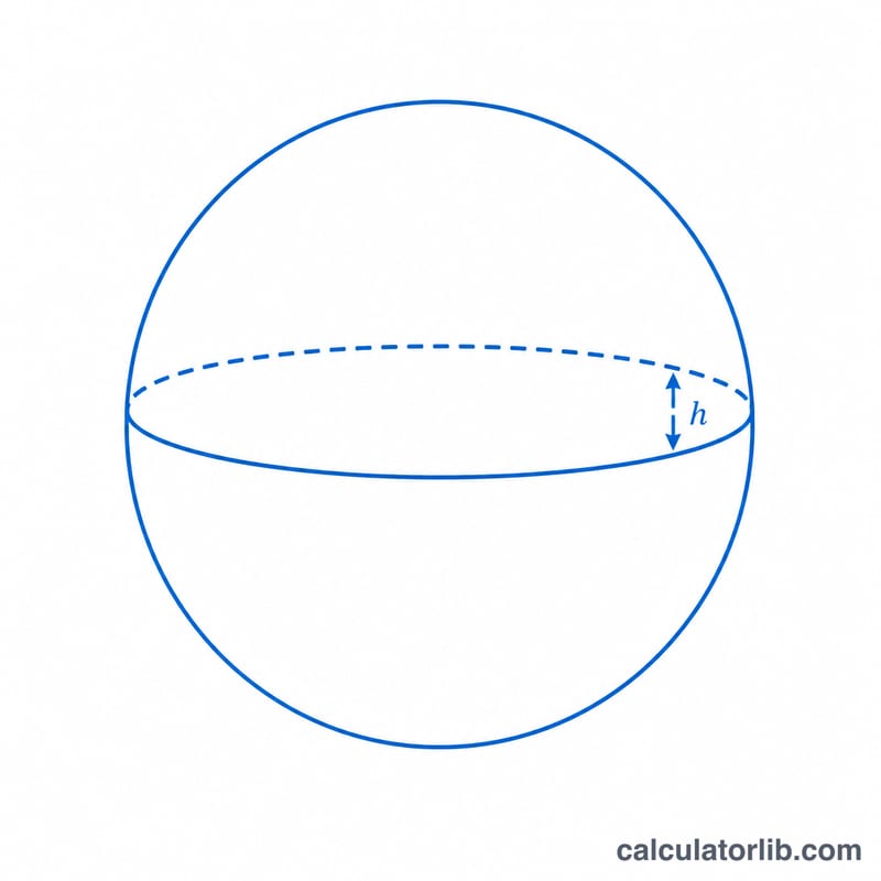 Sphere with a tight string and a slightly longer string forming a uniform gap above the surface