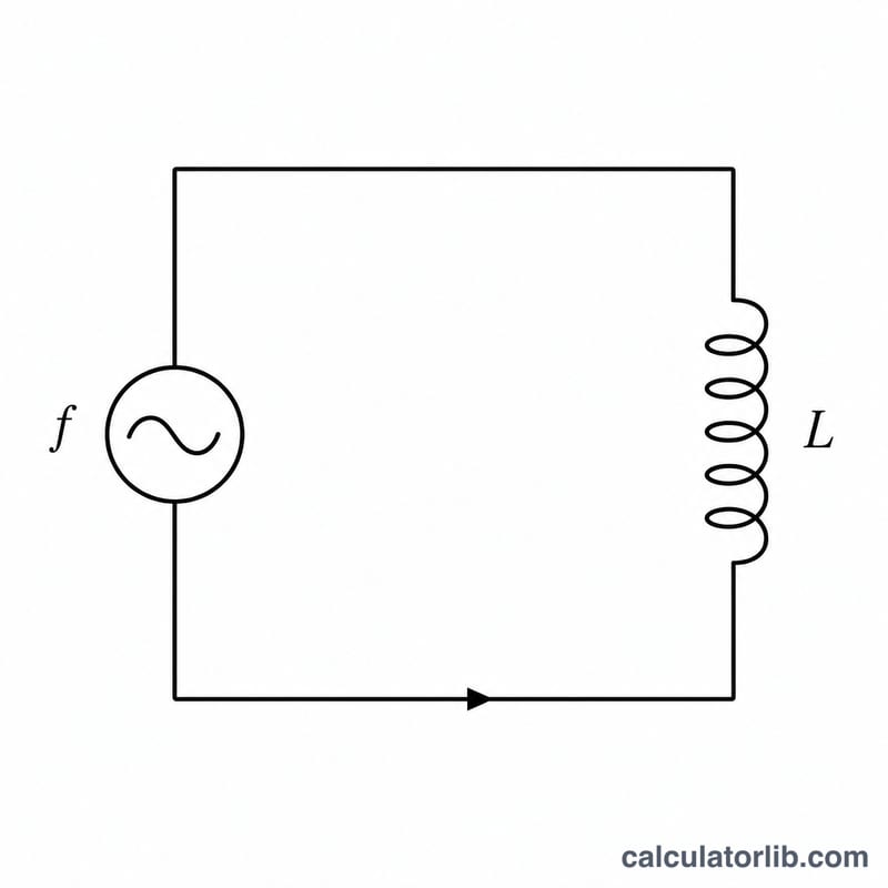 AC source connected to an inductor coil showing reactance opposing current flow